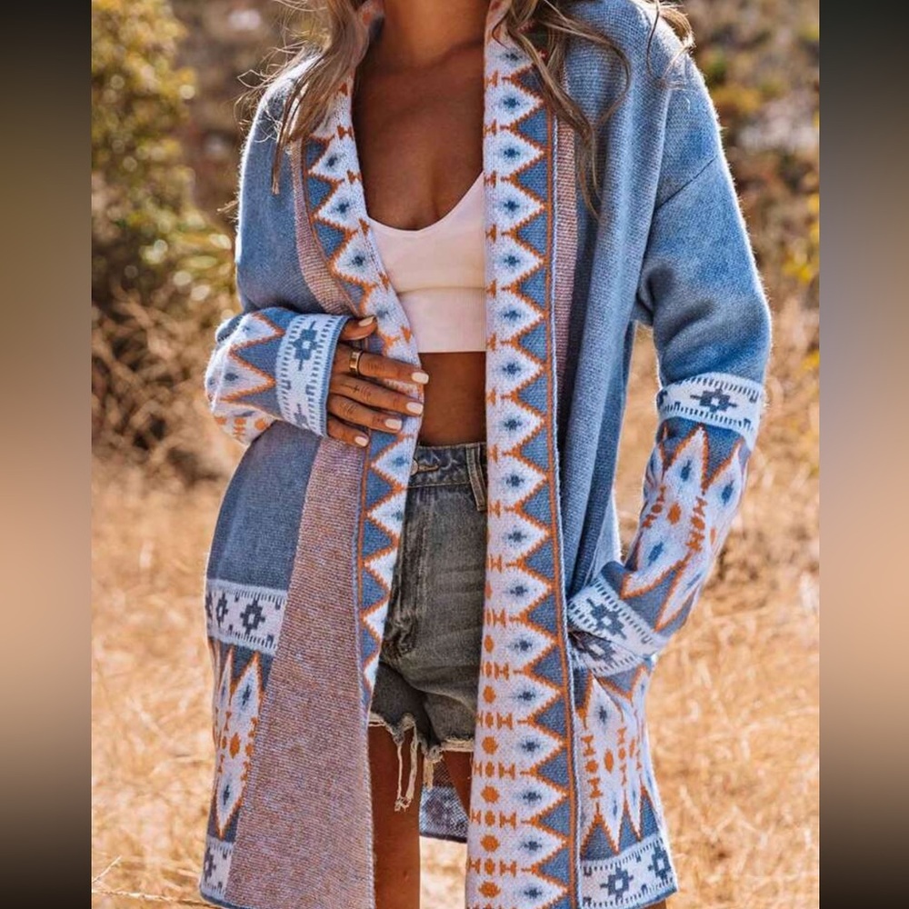 Fall - Bohemian Cardigan Long Sleeve blue - Picture 1 of 3